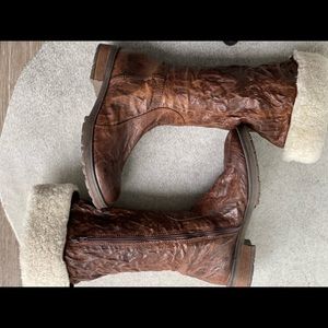 Manas Designs made in Italy leather boots with the fur…. Used loved